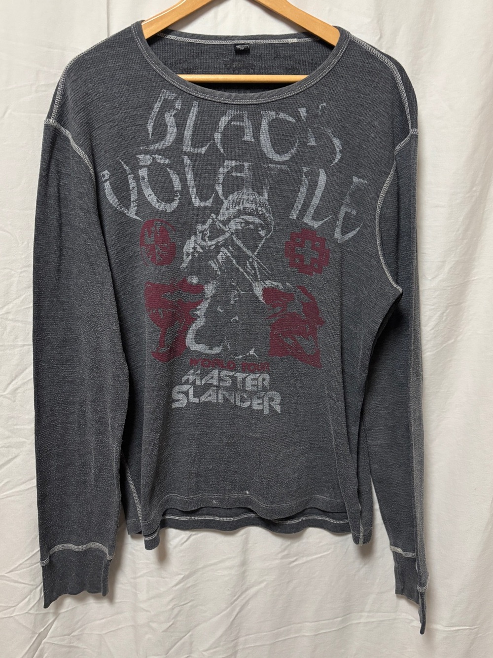 Master Slander world tour waffle knit long sleeve shirt graphics